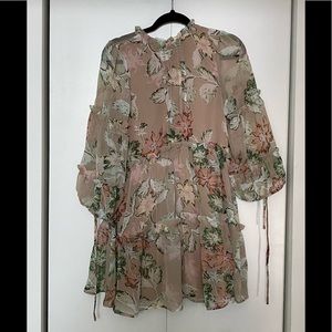 Here Comes The Sun Nude Floral Dress